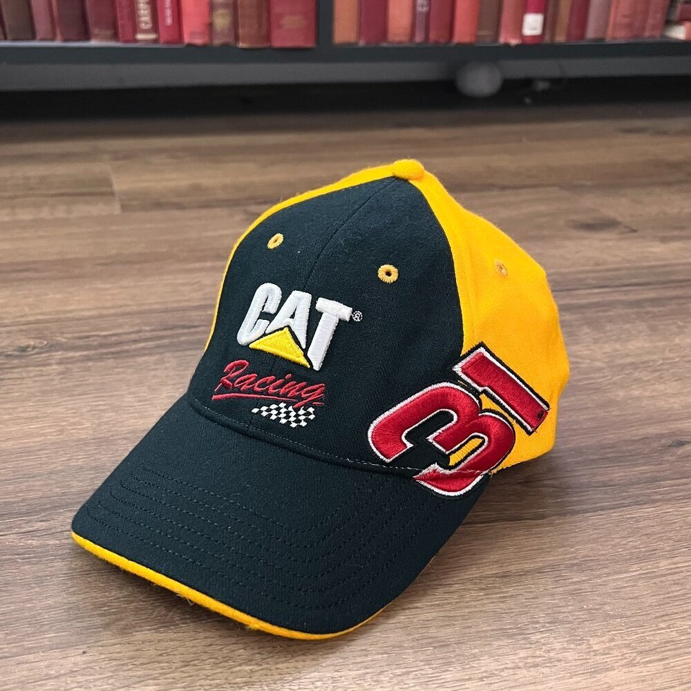 Vintage 90s NASCAR CAT Racing Hat Hype Streetwear #31 Jeff Burton